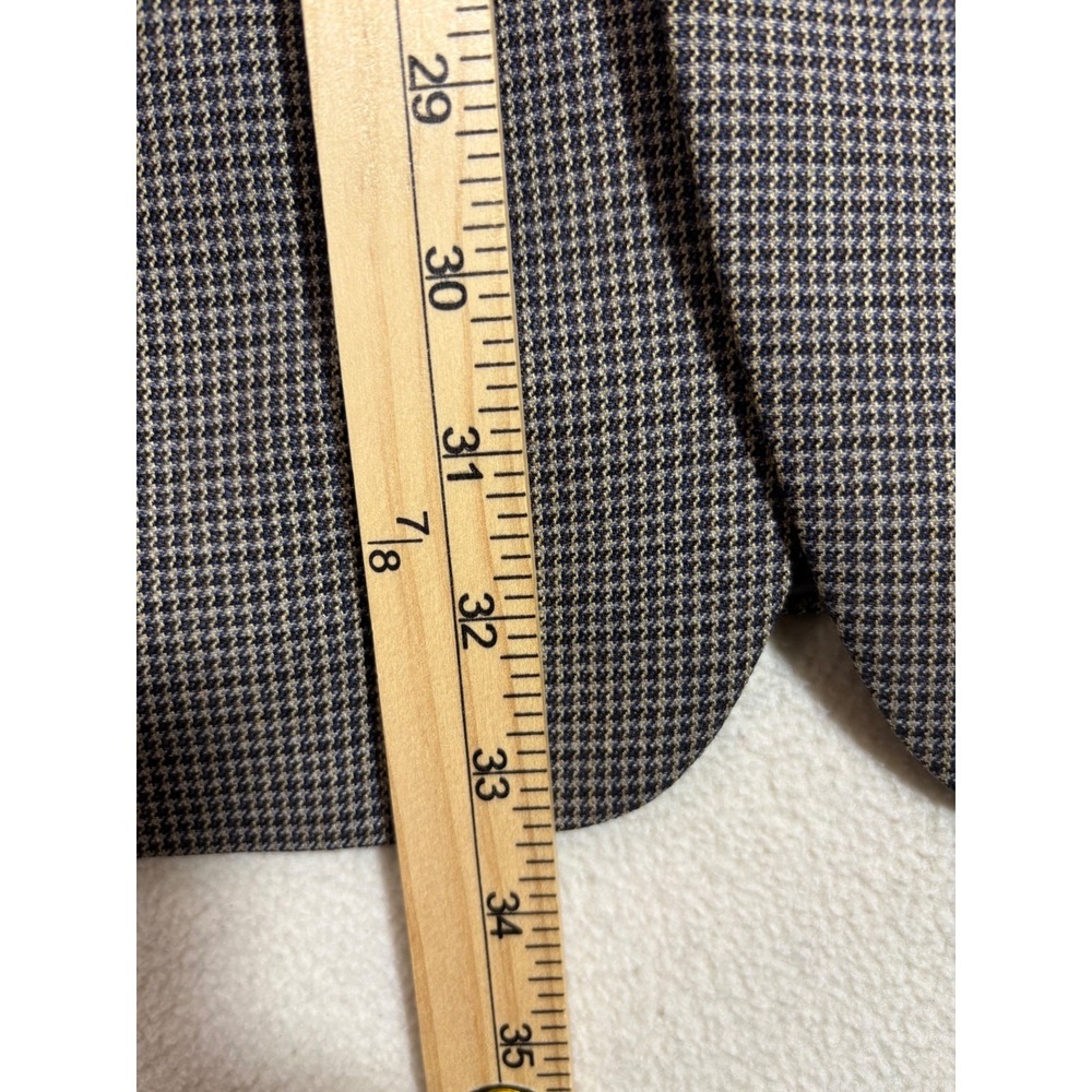 Joseph Abboud Nordstrom Mens 43L Silk Wool Houndstooth Sport Coat Blazer Brown - Picture 6 of 8